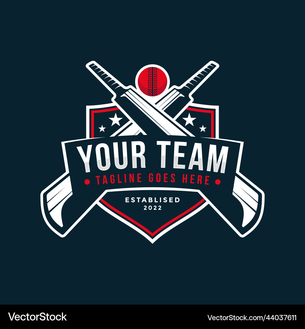 Cricket team sport emblem logo Cricket team sport emblem logo Vector Image