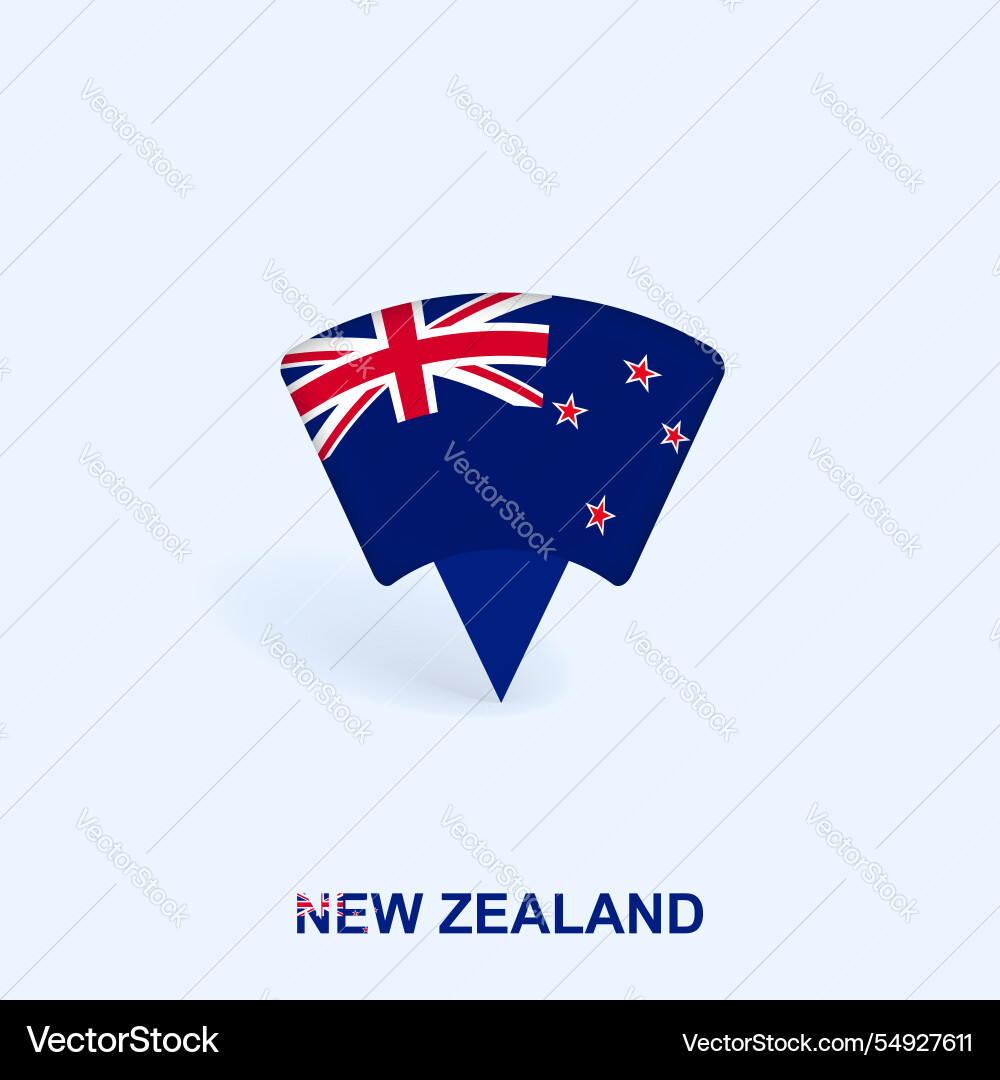 Neue zealand flag map pointer design mit Schatten Neue zealand flag map pointer design mit Schatten vektorbild