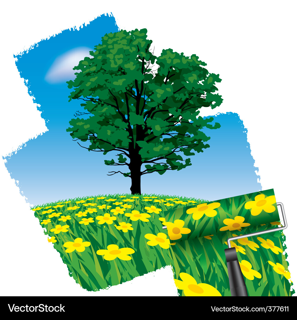 Painted nature Royalty Free Vector Image - VectorStock