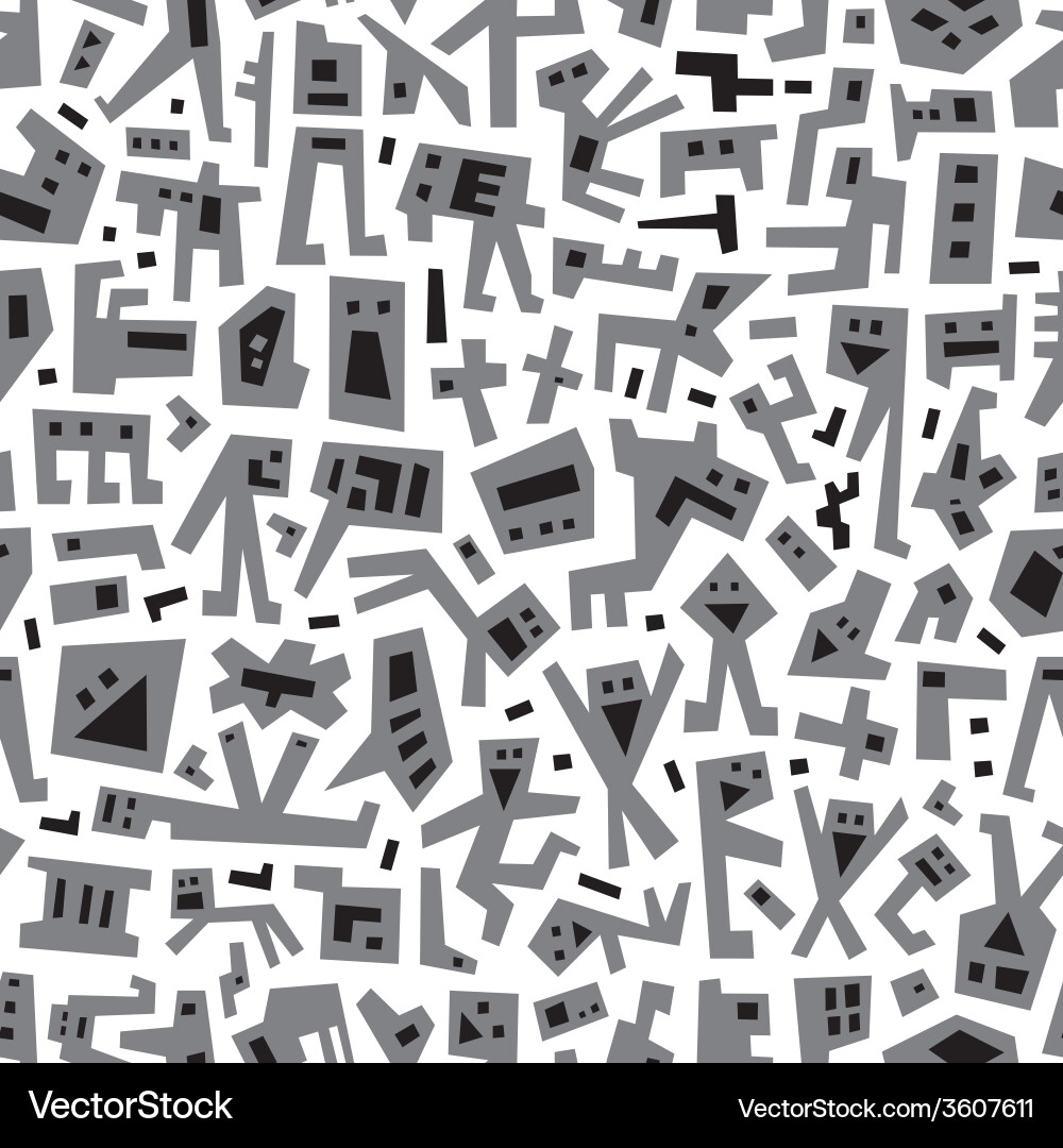 Robots - abstract seamless background vector image