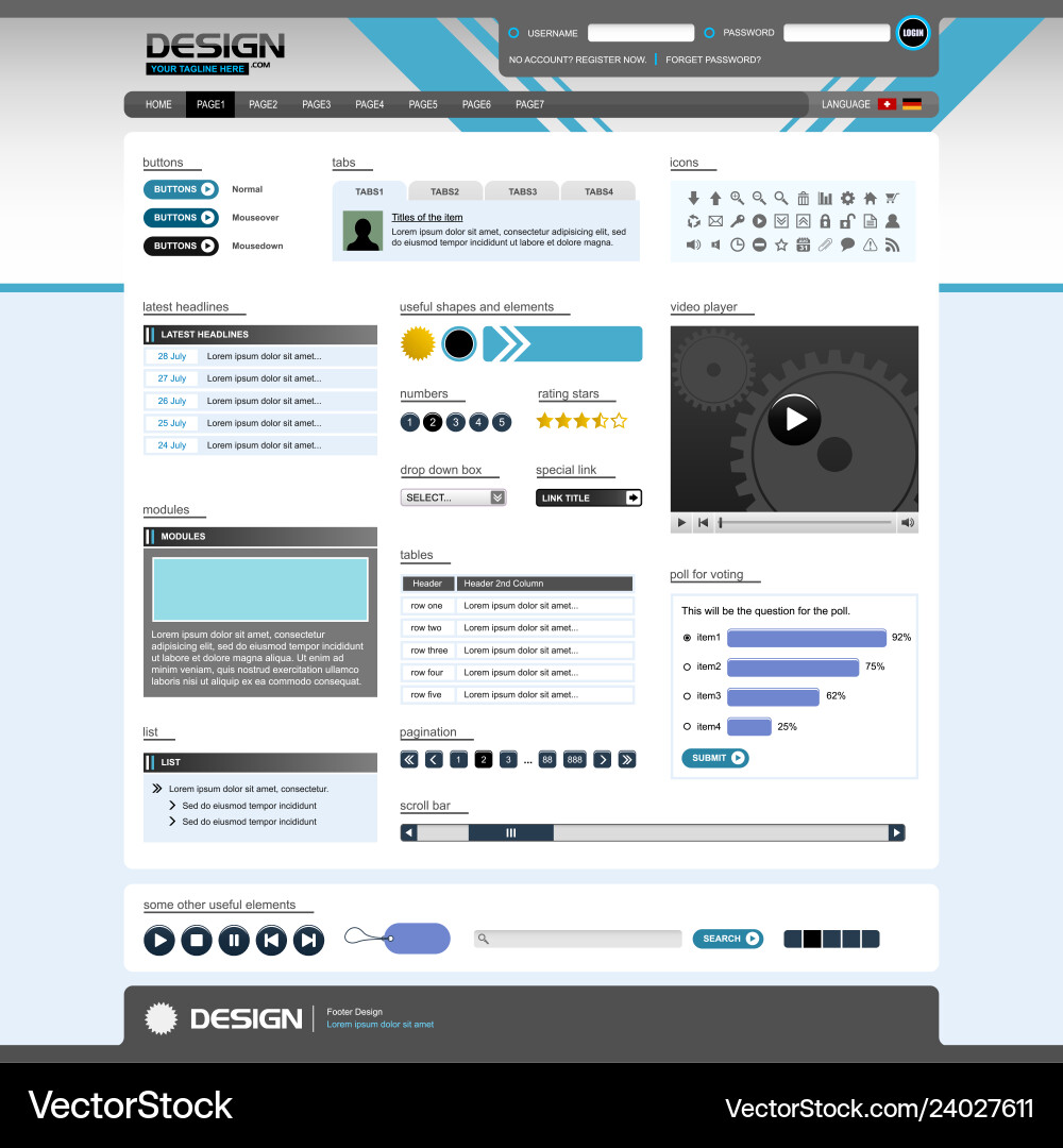 Web Element Collection - Modern Templates vector image