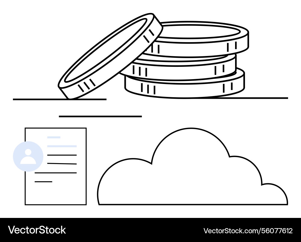 Digital cloud storage with financial data and user Digital cloud storage with financial data and user vector image