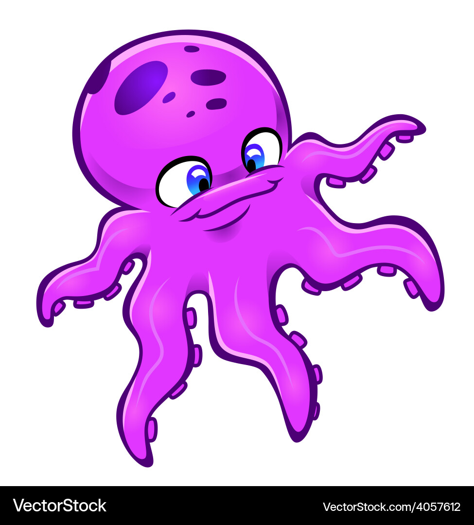 Funny octopus Royalty Free Vector Image - VectorStock