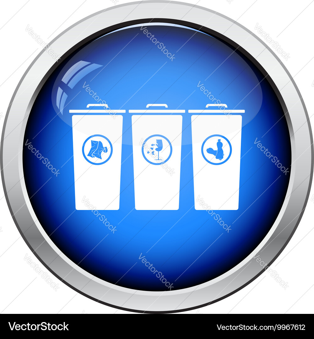 Garbage containers with separated trash icon Vector Image