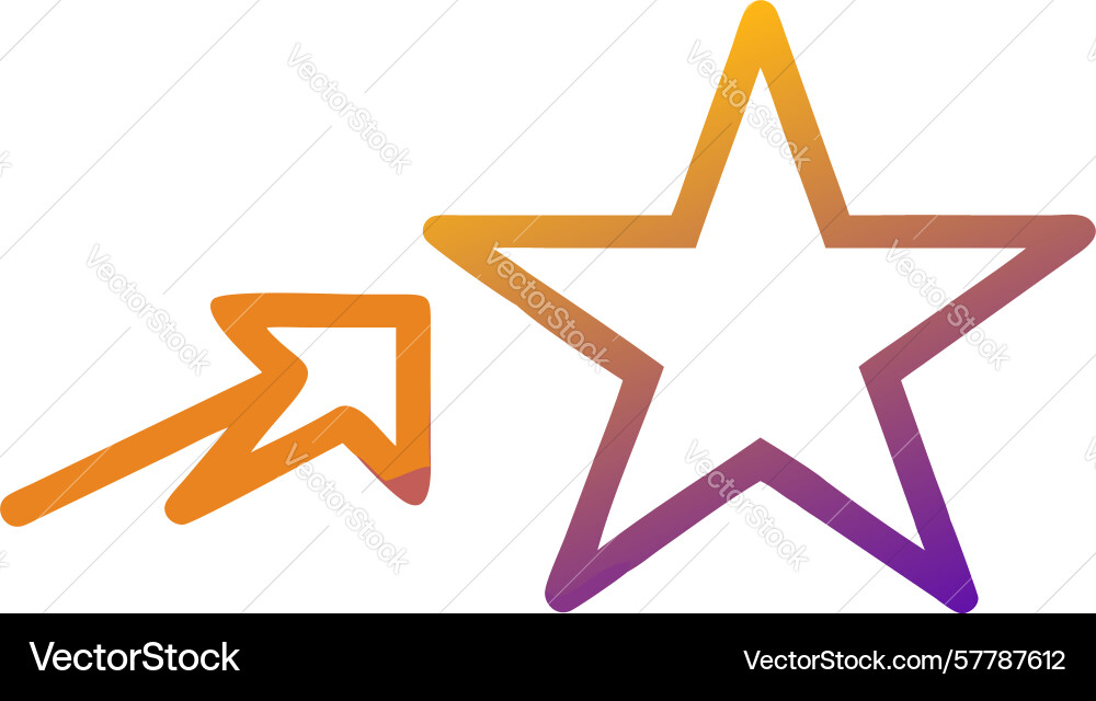 Gradient star with arrow icon for forward motion vector image