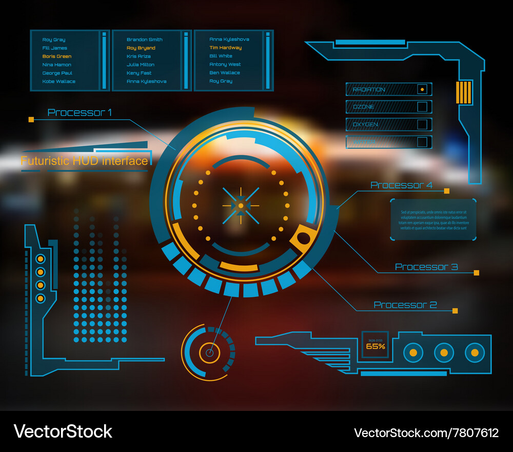 Graphic touch user interface hud Vector Image