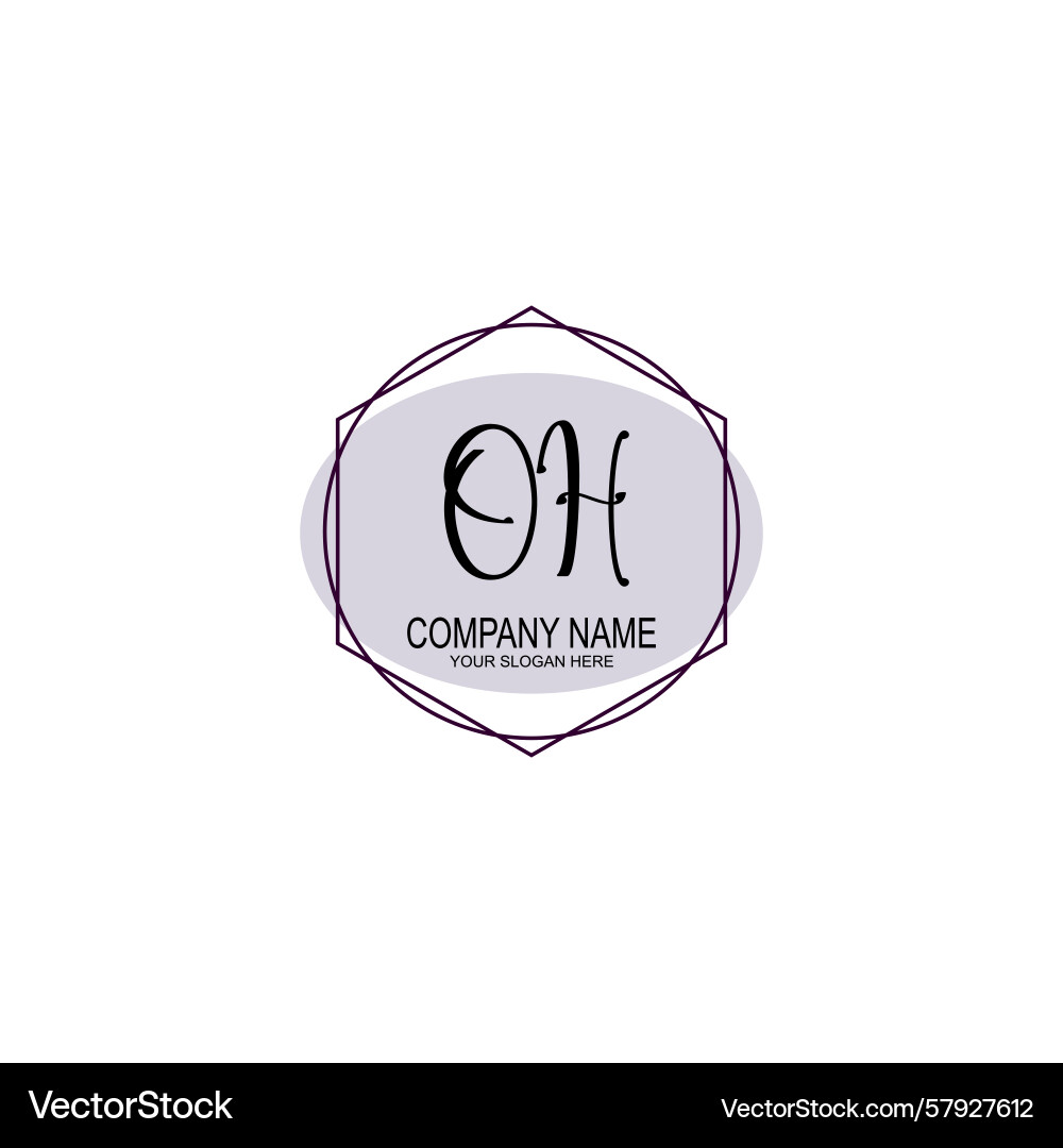 Handwriting logo concepts with initial oh Vector Image