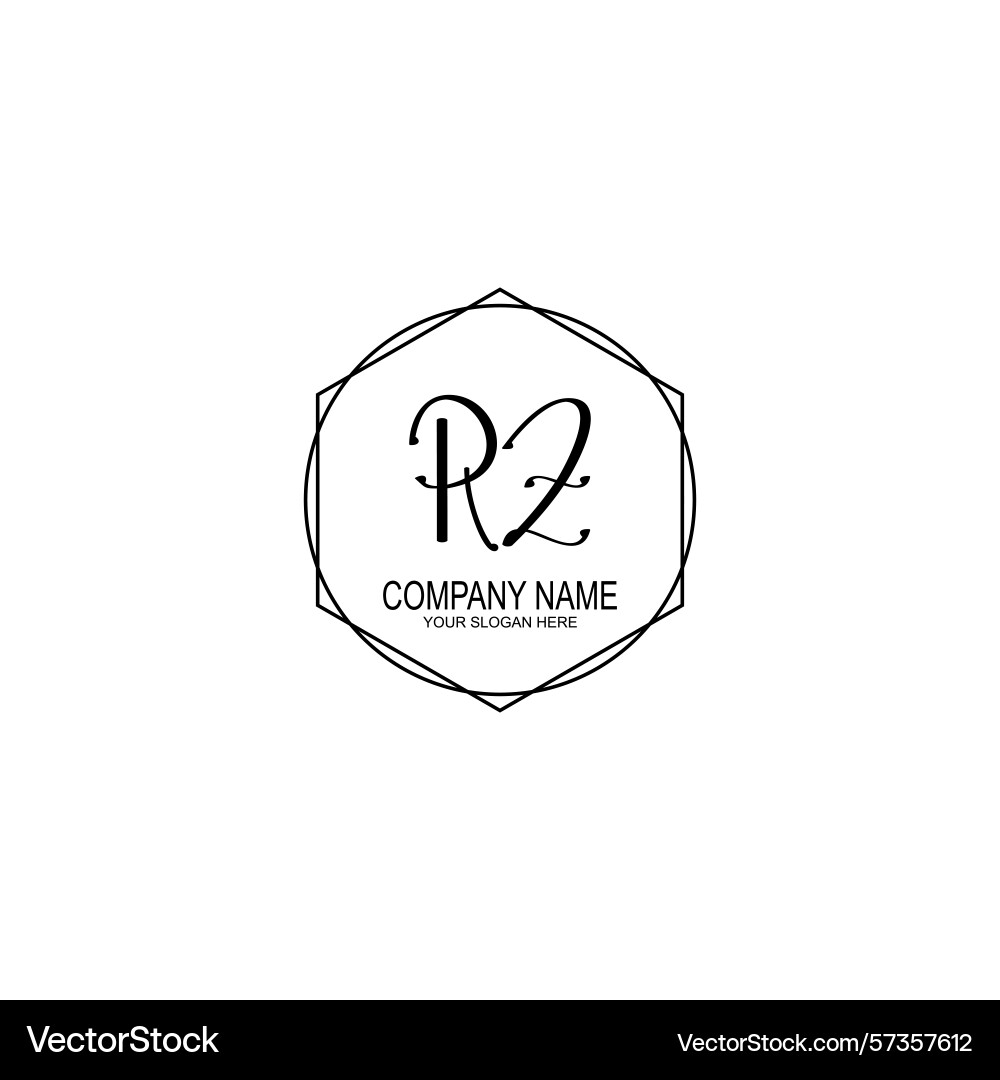 Minimalist handwritten rz initial logos with soft Minimalist handwritten rz initial logos with soft Vector Image