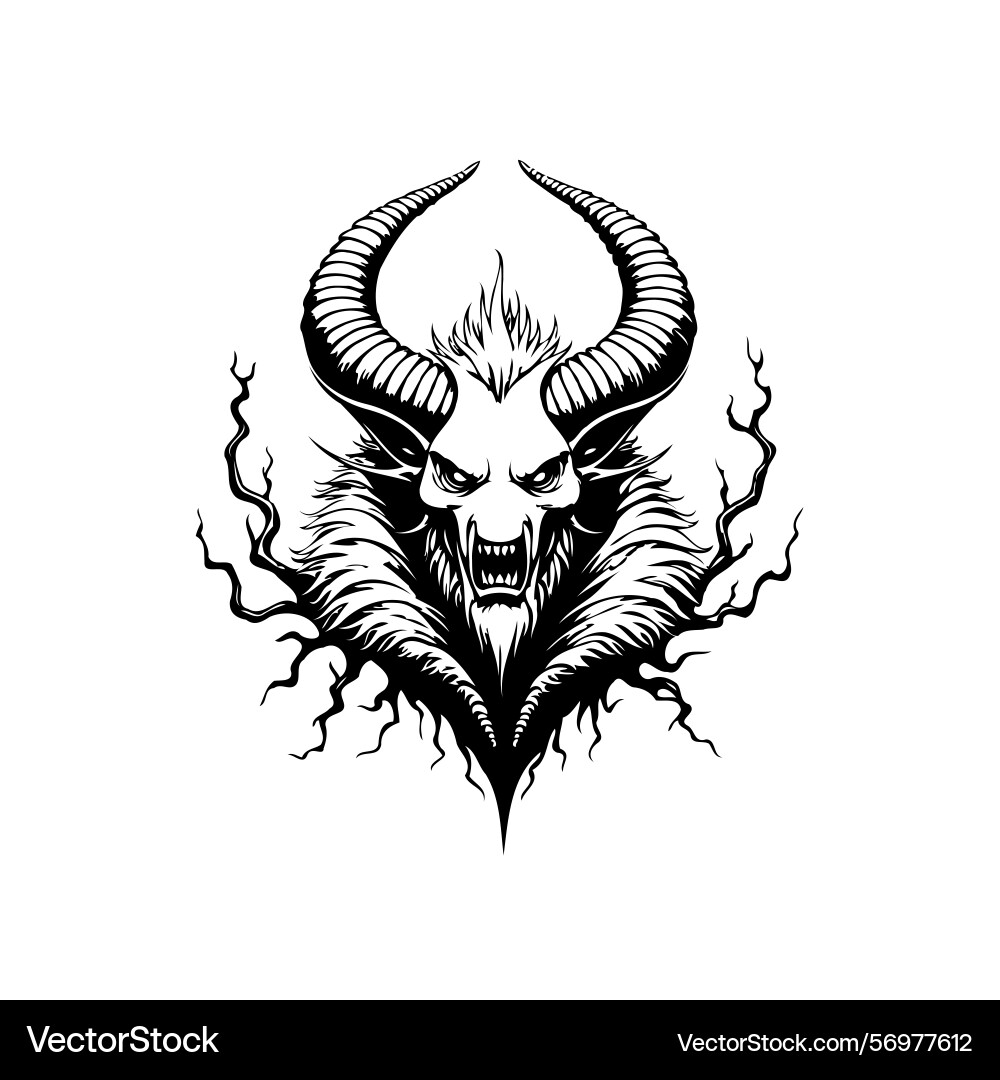 Monochromatic krampus with sharp details Monochromatic krampus with sharp details Vector Image