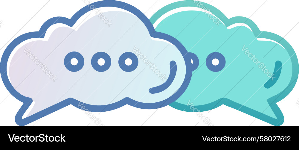 Overlapping Speech Bubbles Vector Image