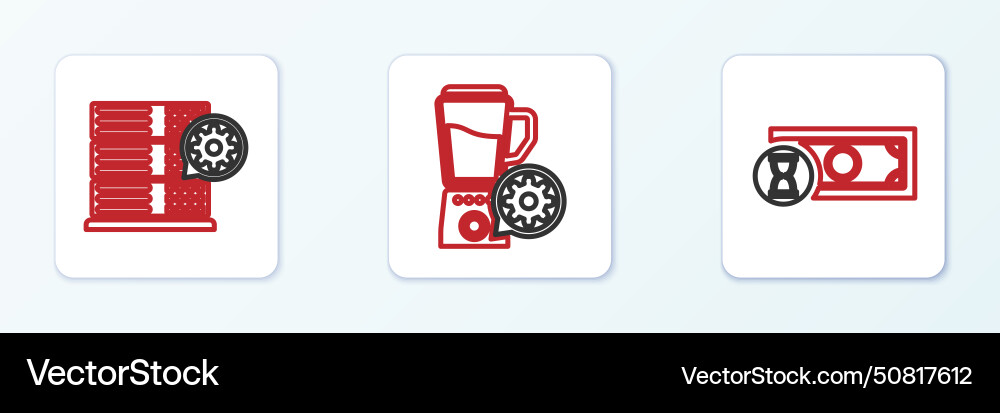 Set line fast payments server setting and blender Set line fast payments server setting and blender vector image
