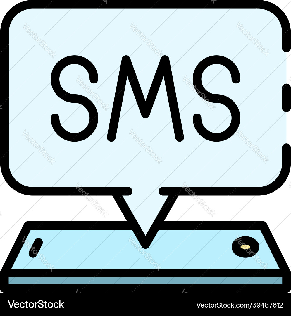 Smartphone incoming message icon color outline Smartphone incoming message icon color outline vector image