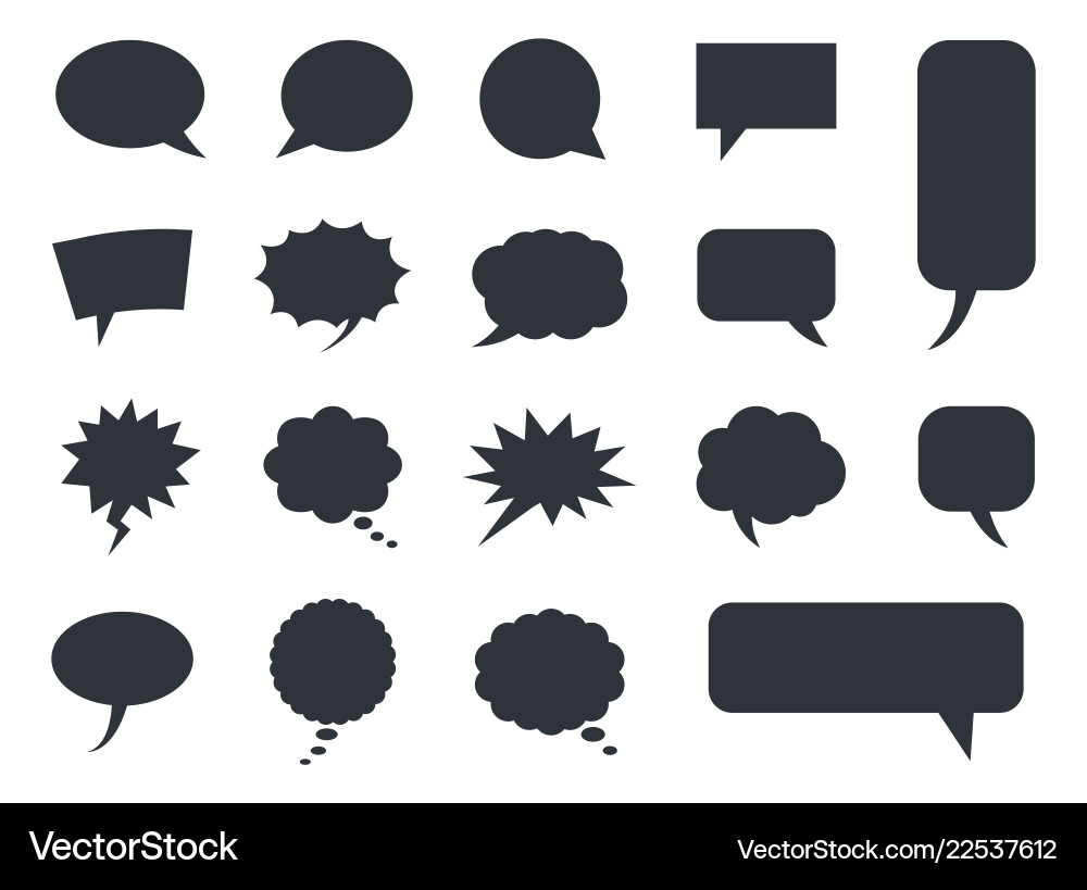 Speech bubble icons set comic dialog Speech bubble icons set comic dialog vector image