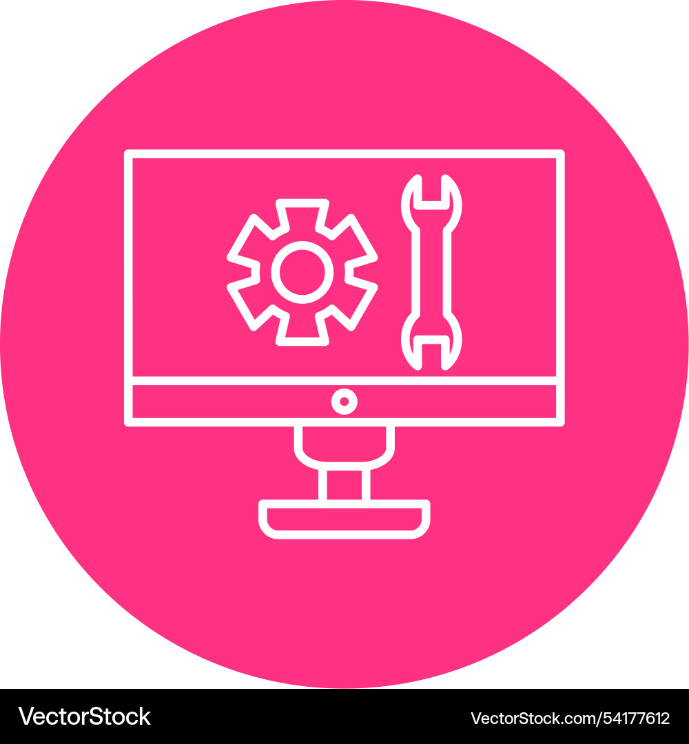 Technical support line circle icon Vector Image