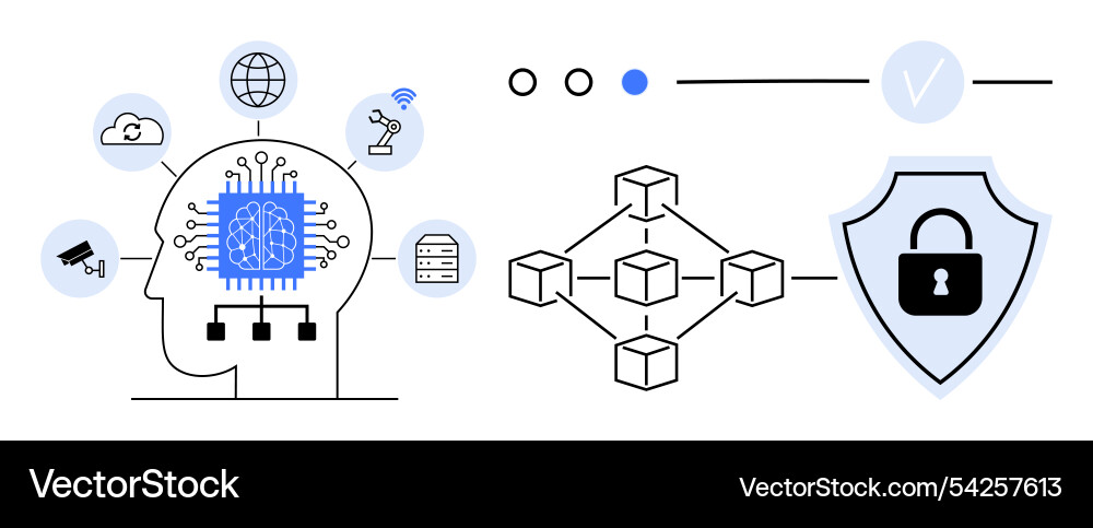 Artificial intelligence data networks Artificial intelligence data networks vector image