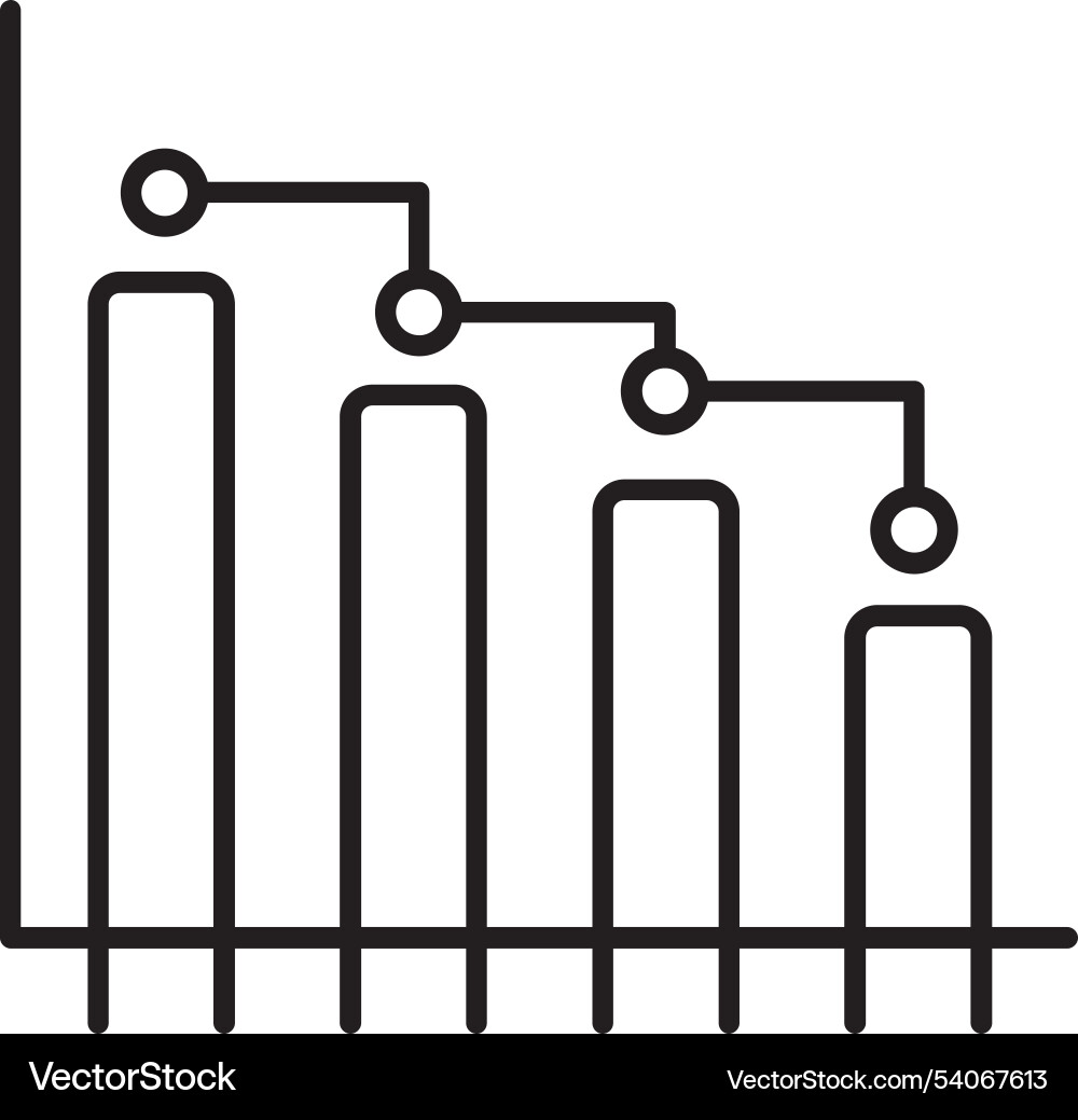 Bar graph line icon design Vector Image