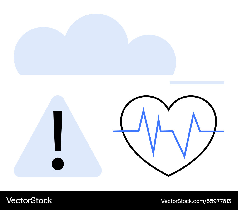 Cloud-based health monitoring with alert signal Cloud-based health monitoring with alert signal vector image