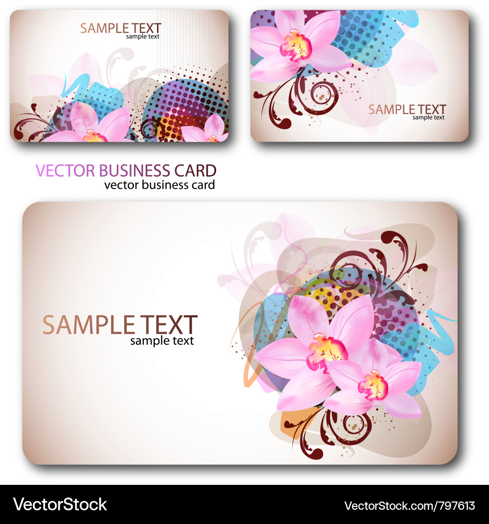 Floral Business Card Set vector image