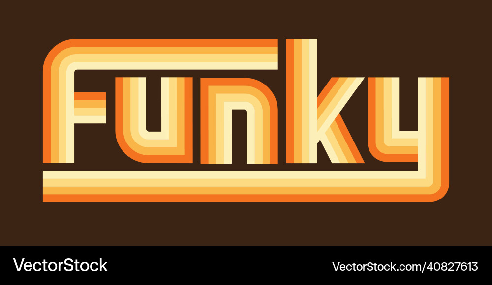 Funky Seventies Music Lettering Royalty Free Vector Image