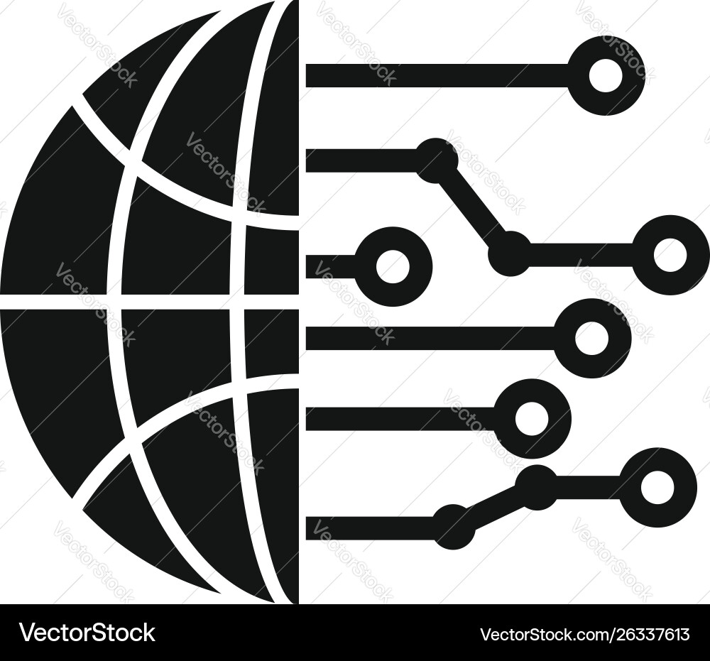 Global artificial intelligence icon simple style Global artificial intelligence icon simple style vector image