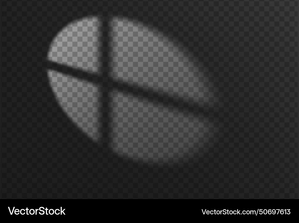 Light effect shadow overlay from round window Vector Image
