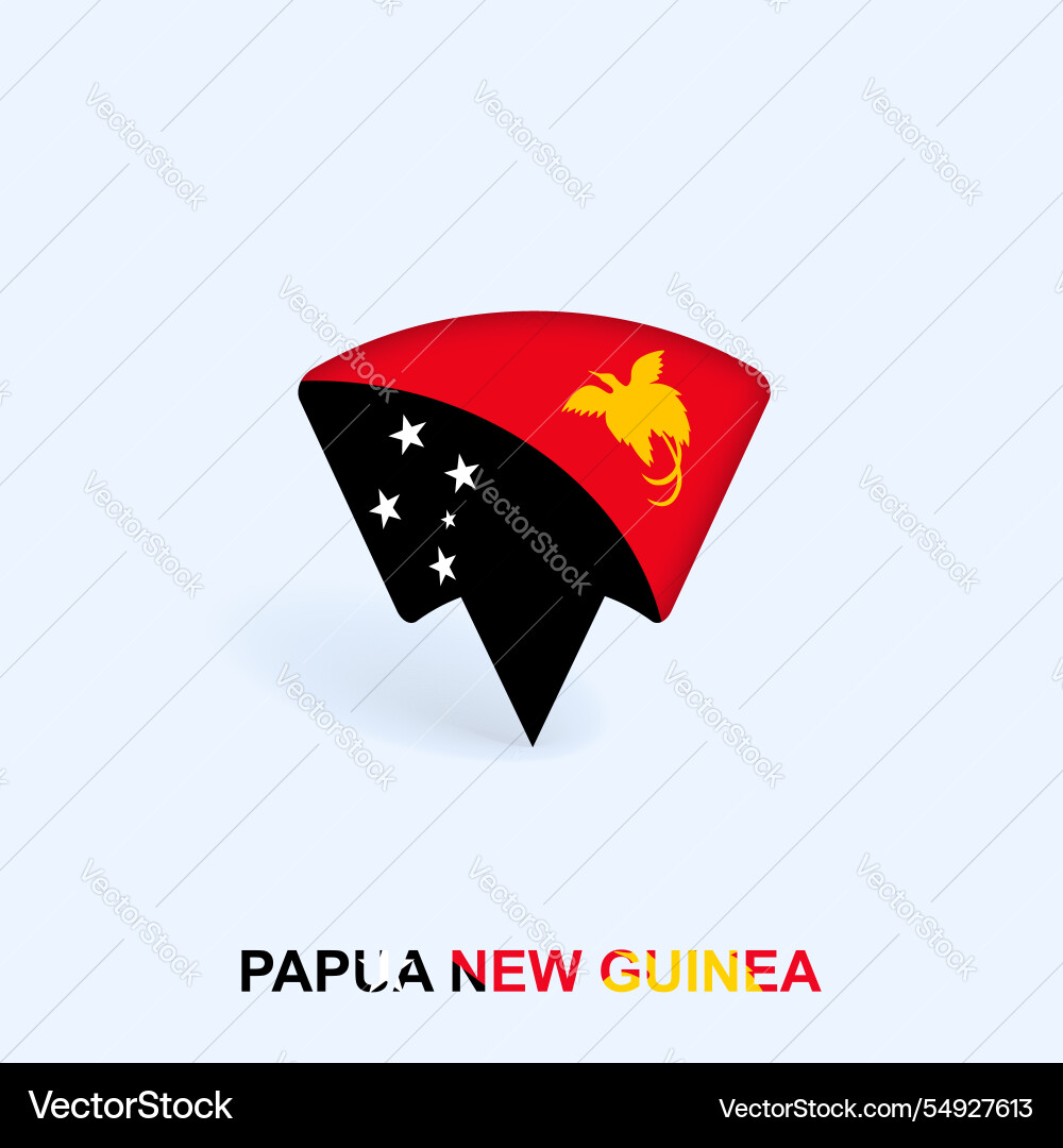 Papua new guinea flag map pointer design Papua new guinea flag map pointer design vector image