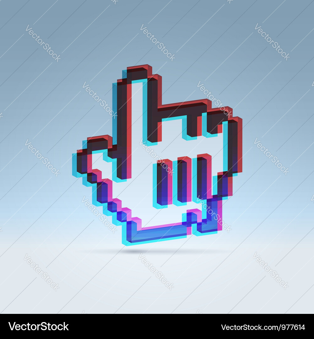 3d stereoscopic pointer Vector Image
