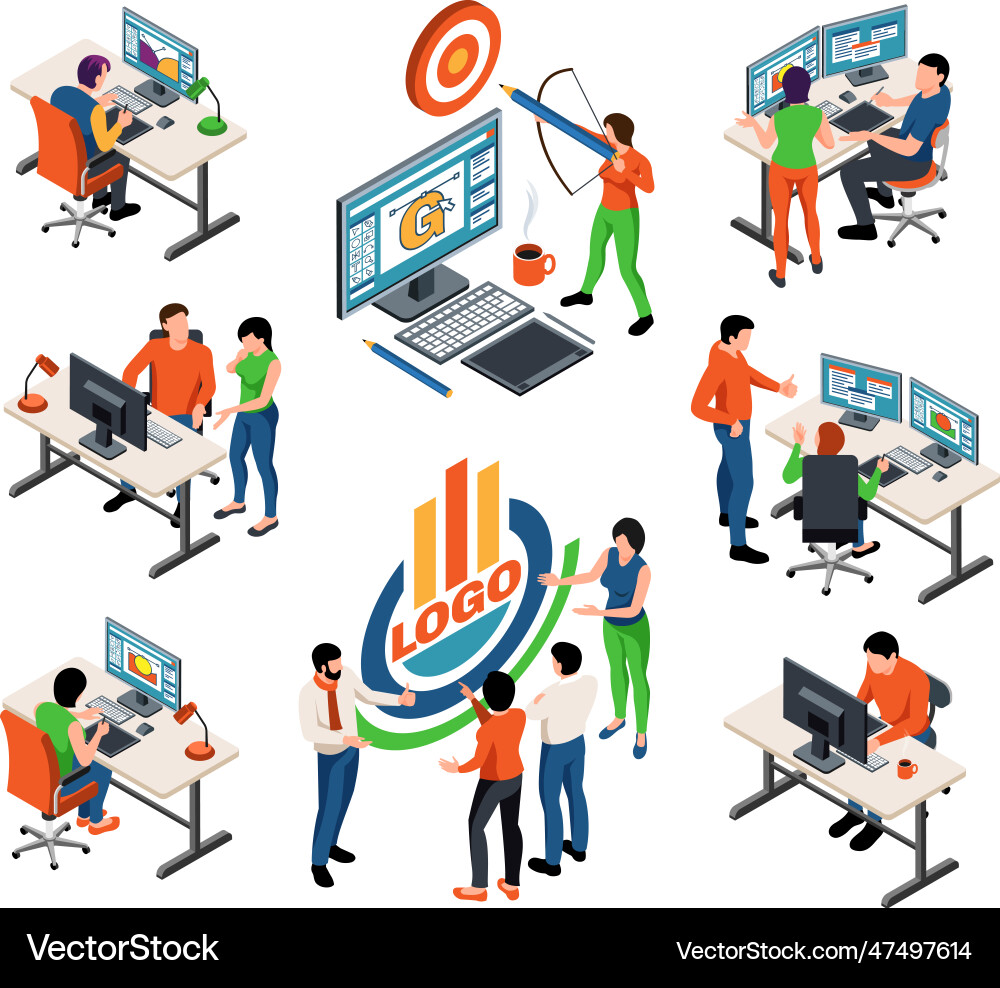 Design studio set Design studio set vector image