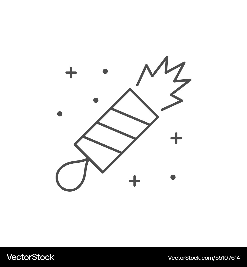 Firecracker explosion line outline icon Firecracker explosion line outline icon vector image