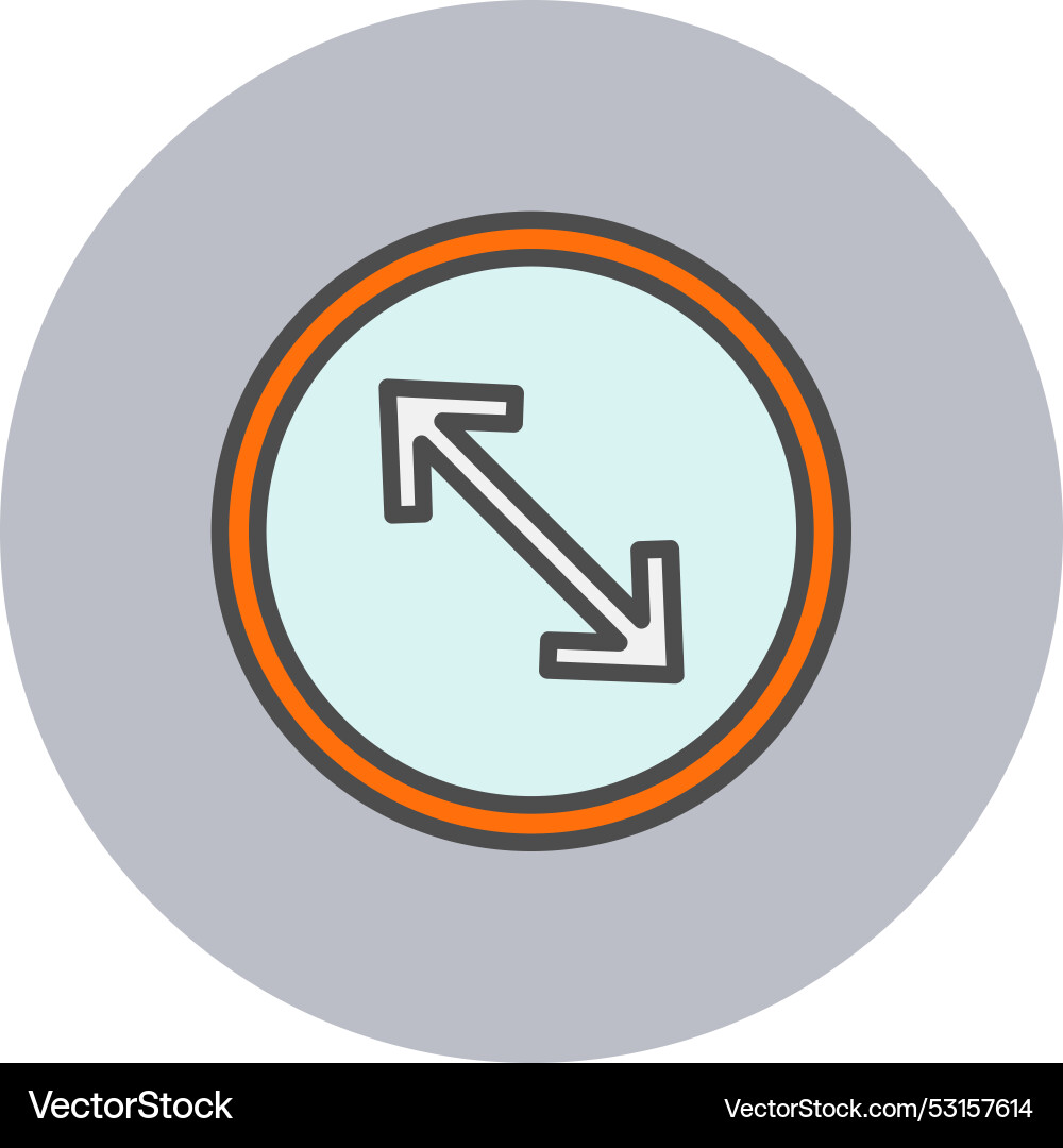 Fullscreen arrow line filled circle icon Vector Image