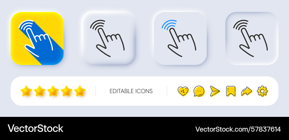 Hand cursor line icon click action sign Vector Image