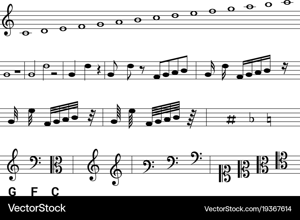 Music Notation Symbols vector image