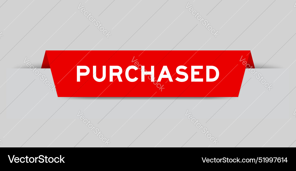Red color inserted label with word purchased Red color inserted label with word purchased vector image