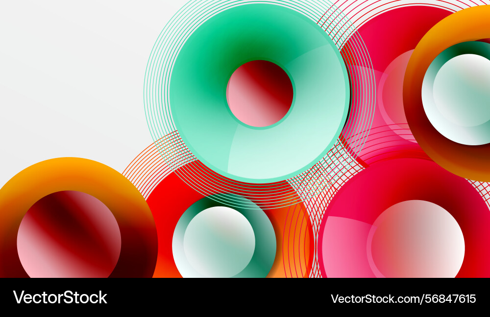 Abstract circles overlap creating vibrant Vector Image