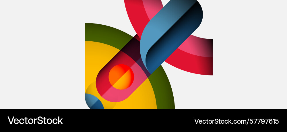 Abstract shapes overlap creating vibrant Vector Image