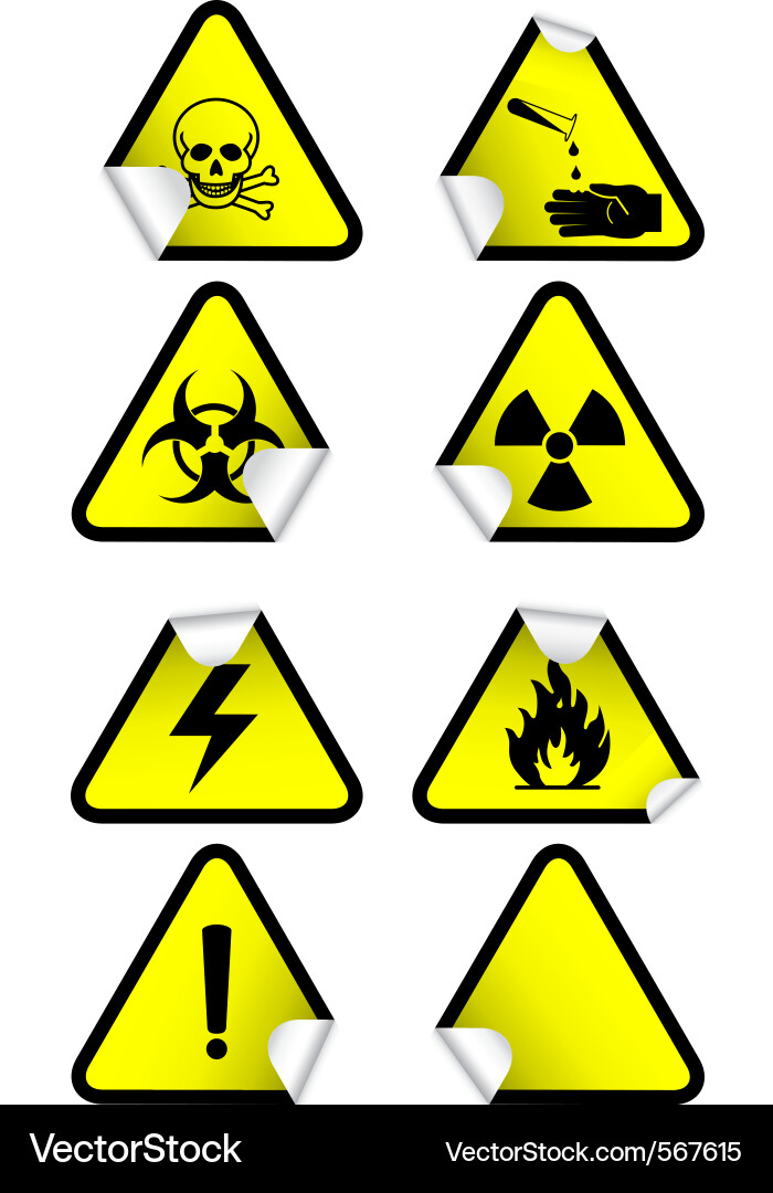 Hazard Warning Signs - Peelable vector image
