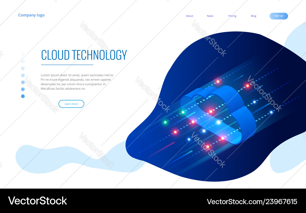 Isometric modern cloud technology and networking Isometric modern cloud technology and networking vector image