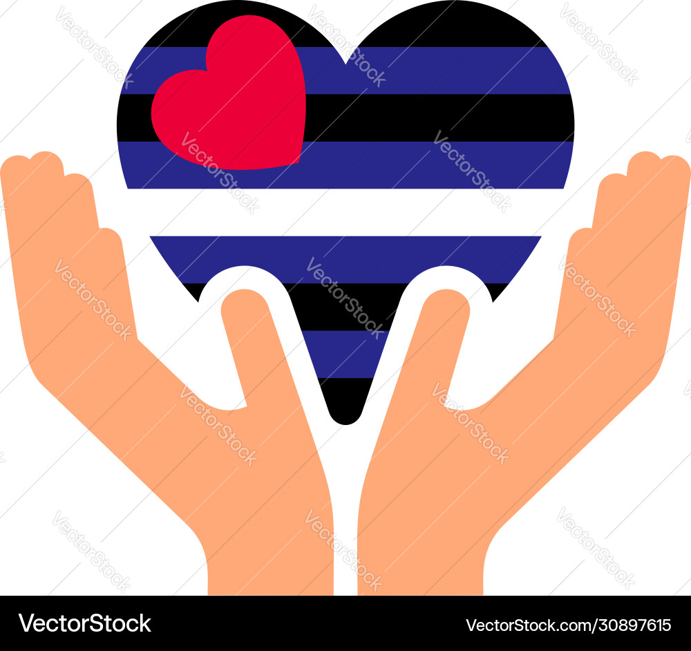 LGBT Pride Heart Flag Icon Vector Image