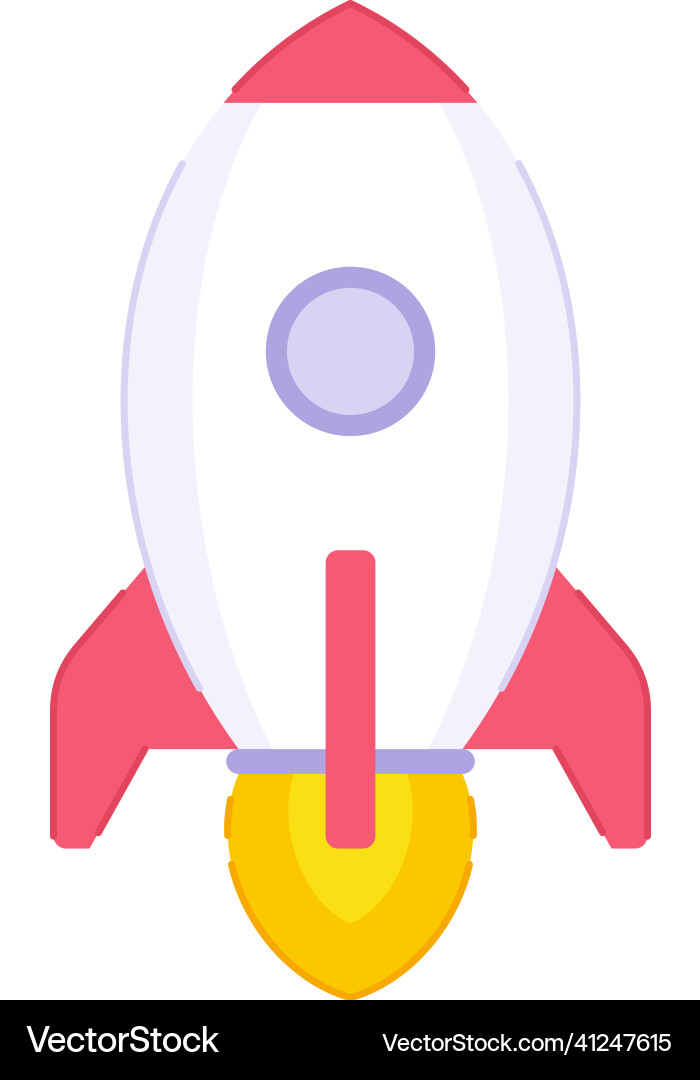 Rocket launch space exploration icon vector image