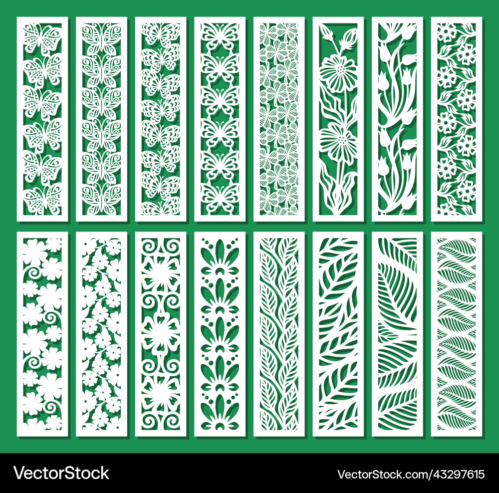 Set of vertical rectangular panels lattice vector image