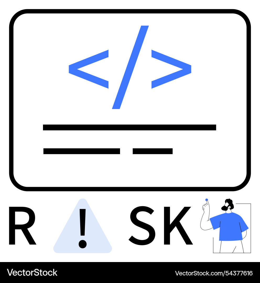 Balancing code security risks with development Balancing code security risks with development vector image
