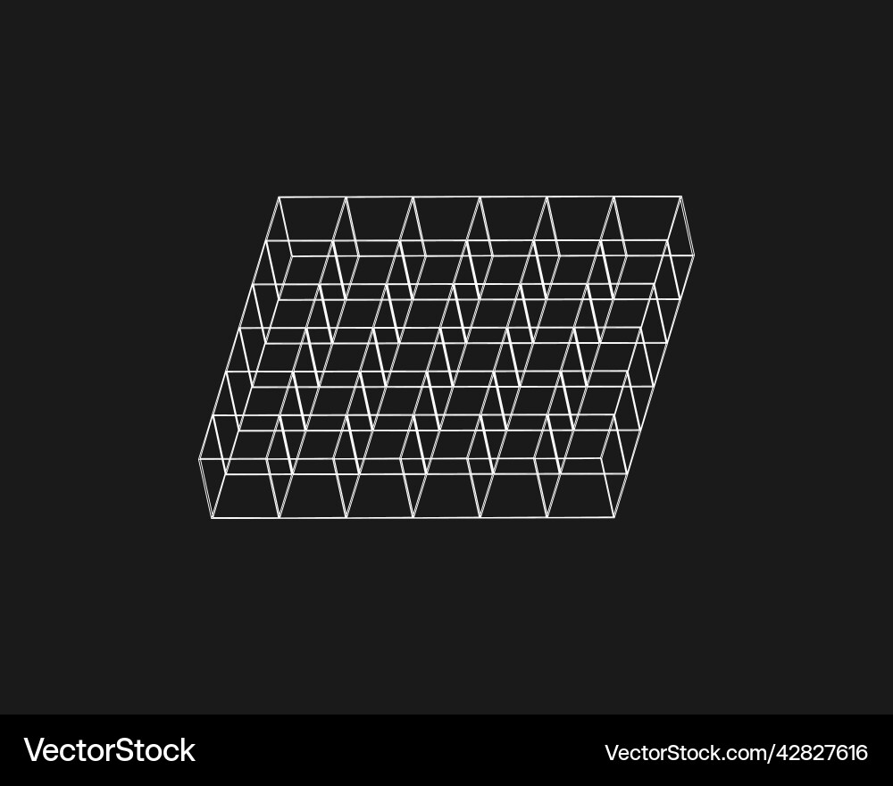 Cyber distorted grid retro punk design element Cyber distorted grid retro punk design element vector image
