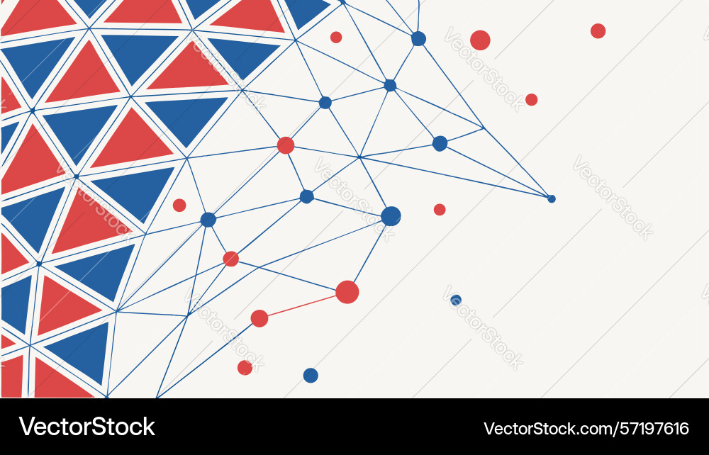Dynamic abstract network grid with connections Vector Image