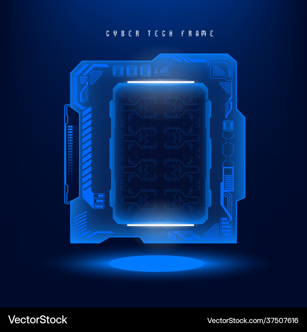 Hud cyber tech frame futuristic virtual screen Vector Image
