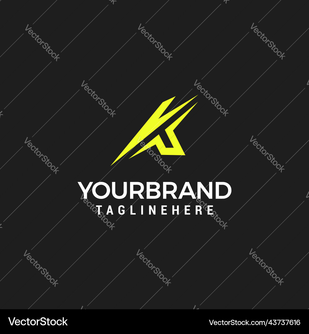 Initial letter vk logo design template Royalty Free Vector
