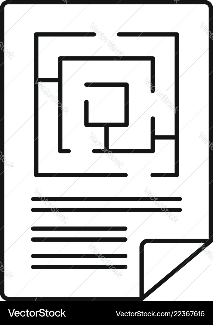 Labyrinth solution icon outline style Labyrinth solution icon outline style vector image
