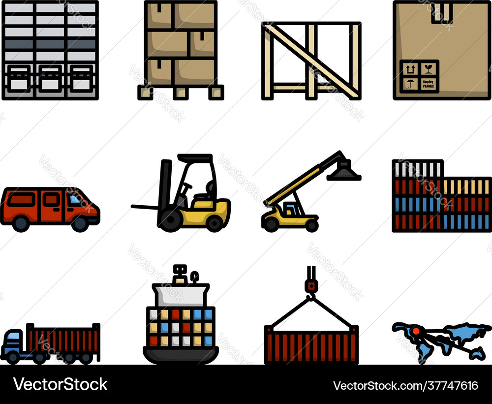 Logistics icon set Royalty Free Vector Image - VectorStock