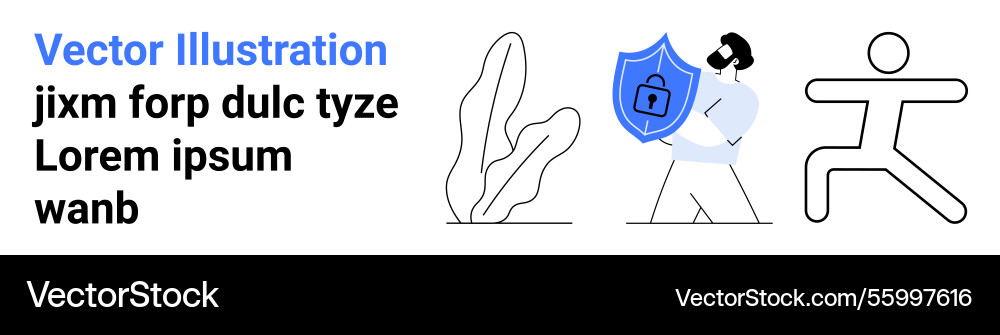 Protecting data with shield icon amid minimalist Protecting data with shield icon amid minimalist vector image
