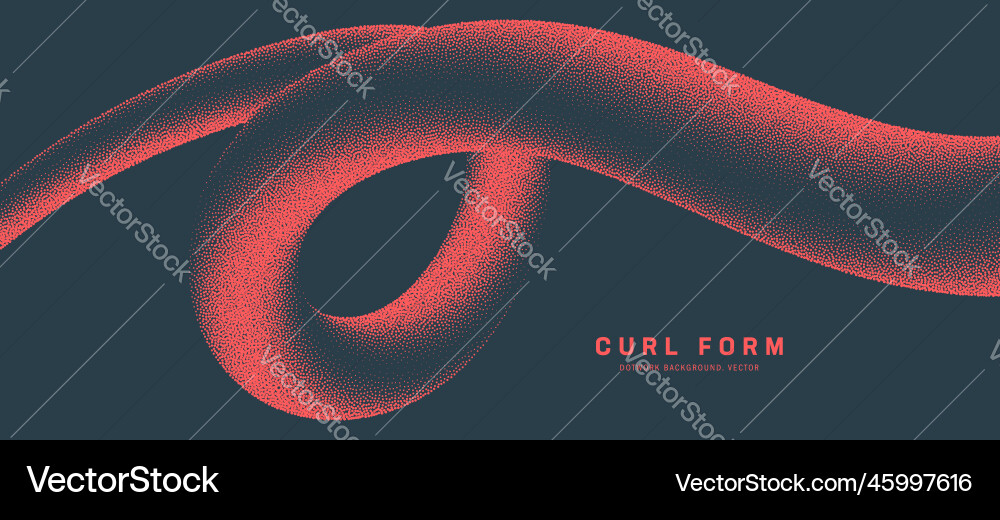 Red smooth curl form dotwork conceptual abstract Red smooth curl form dotwork conceptual abstract vector image