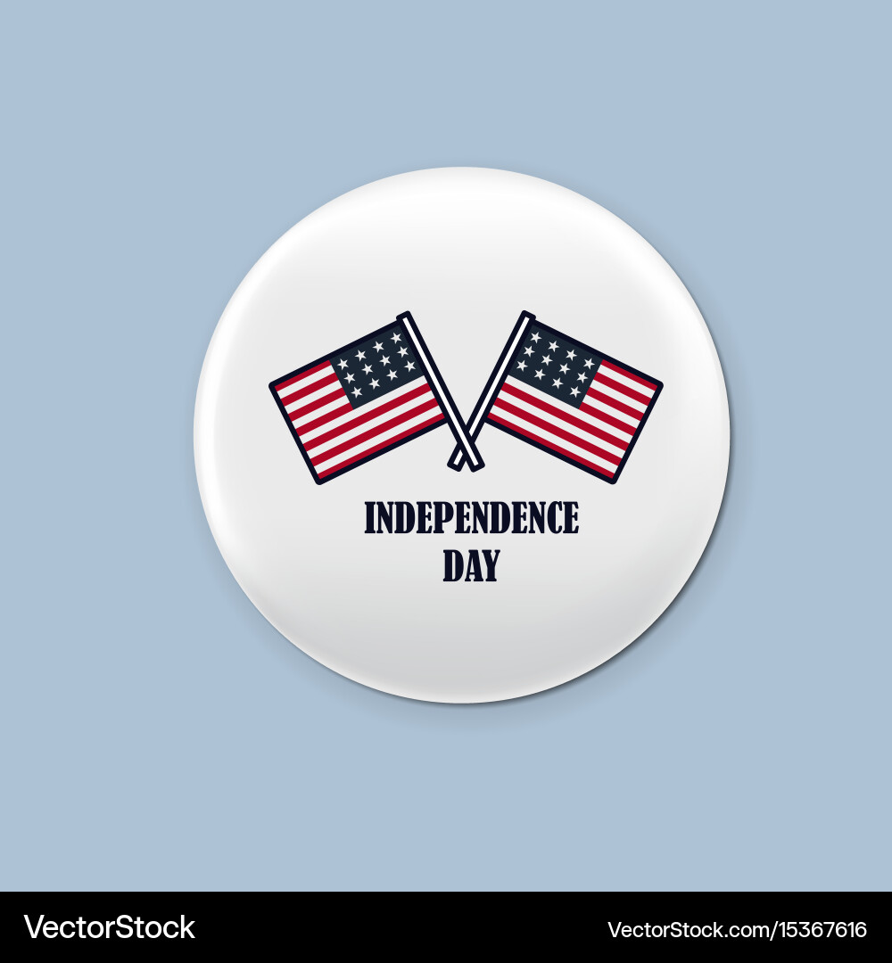 Steel round badge set patriotic brooch 4th vector image